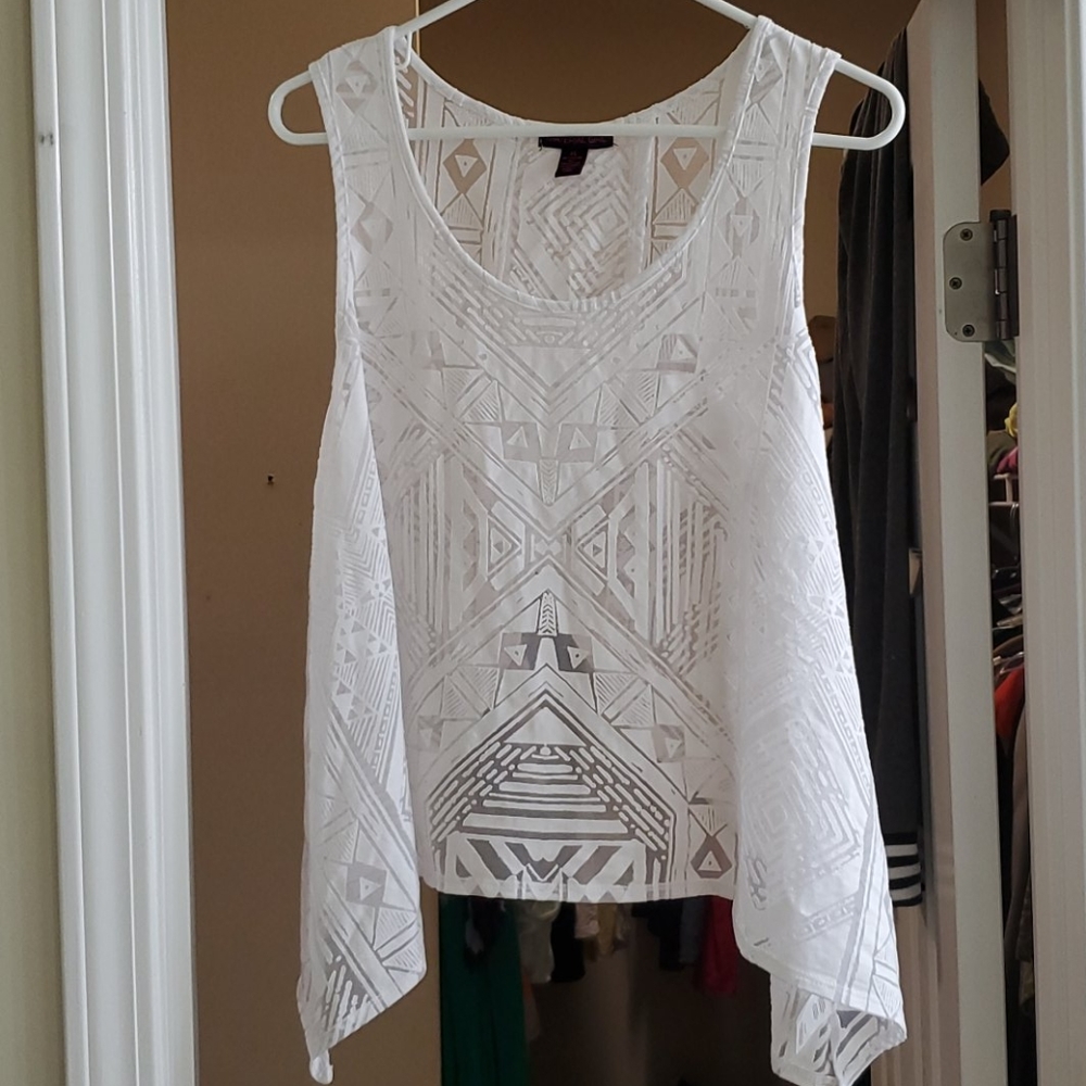 White see thru top